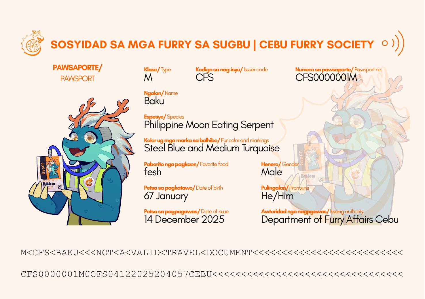 Pawsports example biodata card for a Furries PH community member.